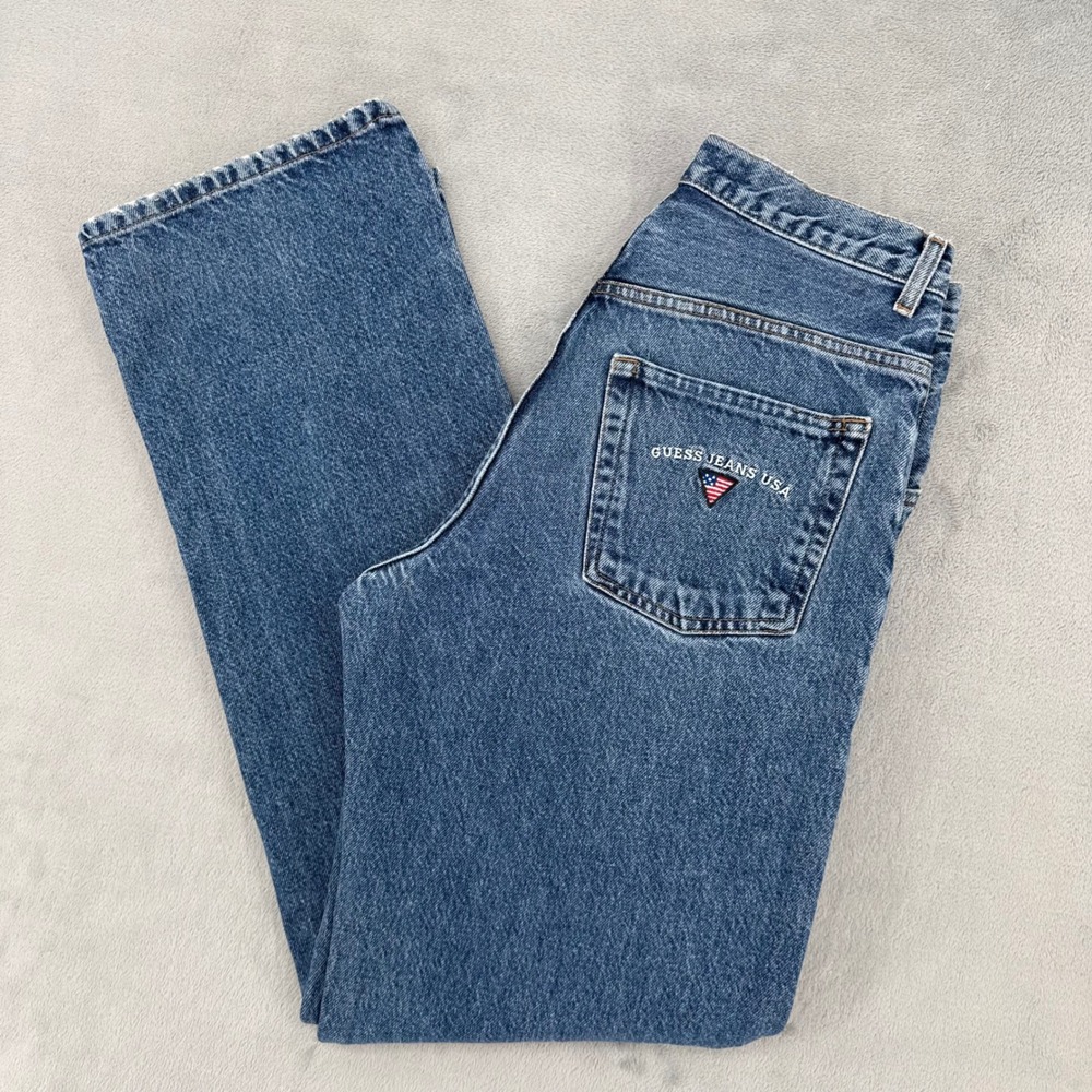 Vintage Guess Jeans Mens 30 Medium Wash Straight Leg 100% Cotton Denim Y2K